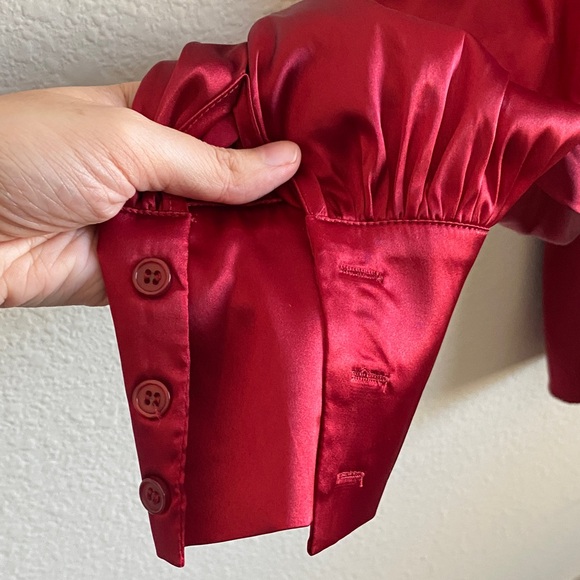 Women’s Chic Good Time Red Button Down Shirt - Picture 7 of 14